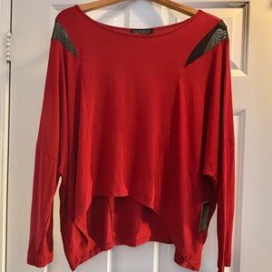 NWT ELOQUII RED FAUX COLD SHOULDER CROP TOP 18/20